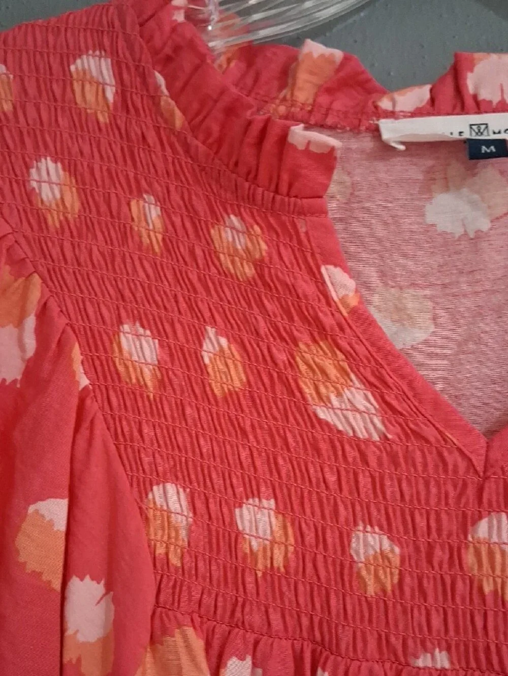 Girls' Pink Smocked Yoke Casual Dress